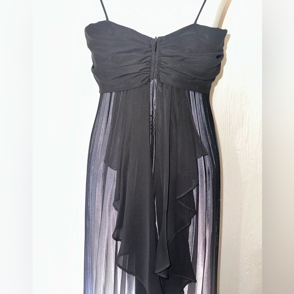 Betsey & Adam by Linda Bernell Spaghetti Strap Elegant Pleated Gown - Picture 7 of 8